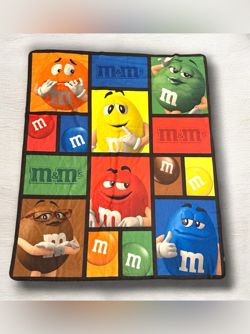 M&M's World Multi-Colored Candy Fleece Throw Blanket 50x60 Inches